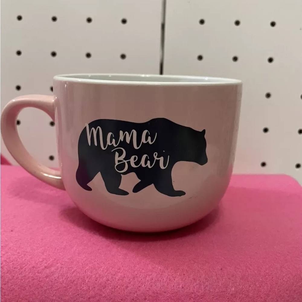Mama Bear Large Coffee Mug / Tea Cup Pink 4” Ceramic 17.00